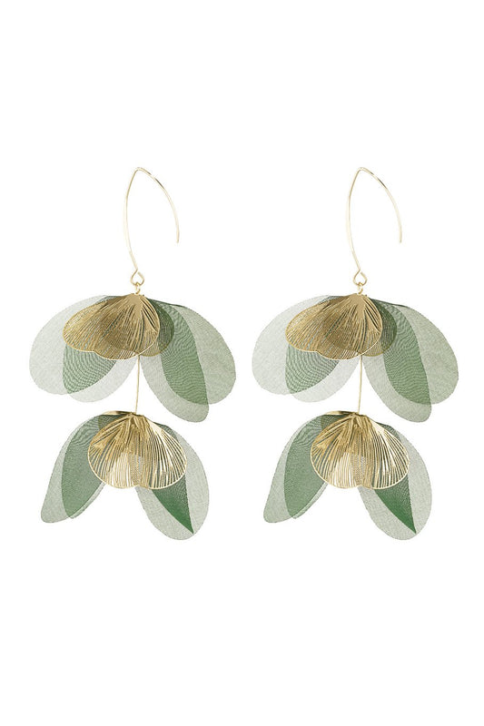 Stainless Steel Elegant dangled flower petals earring
