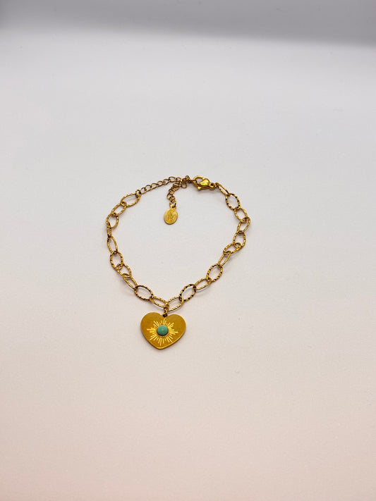 Stainless steel simple heart bracelet