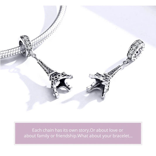 Reise Charm Eiffelturm Sterlingsilber für Pandora Armband