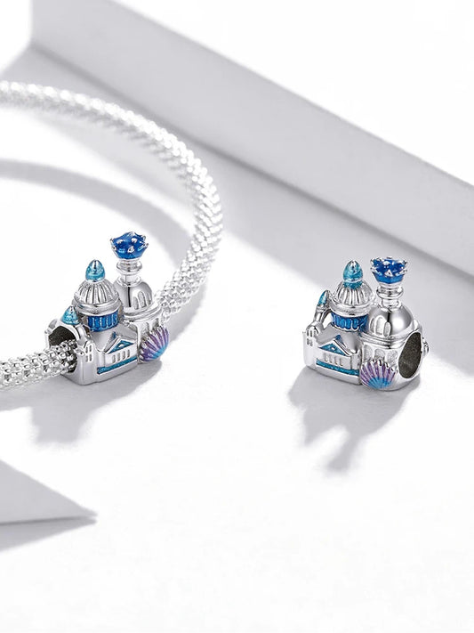 silber disney schloss Anhänger