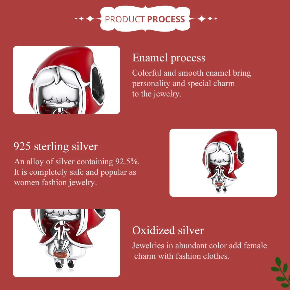 Sterling 925 Silver Red Hood Girl Charm – Pandora Compatible