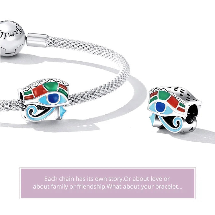 Charm-Anhänger aus ägyptischem Horusauge aus 925er Sterlingsilber – kompatibel mit Pandora