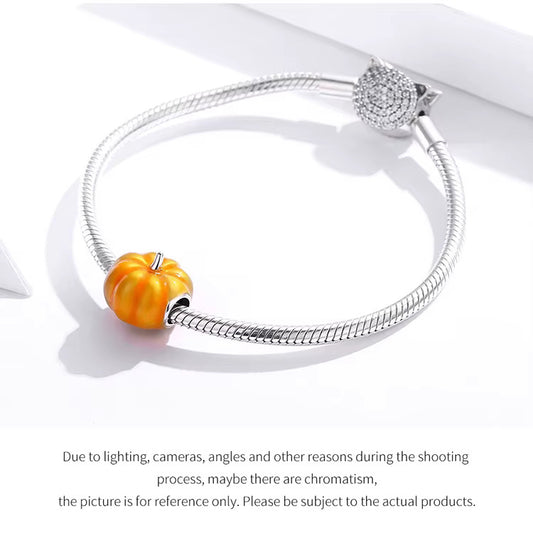 925er Silberanhänger, Kürbis-Frucht Charm, passend für Pandora Schmuck