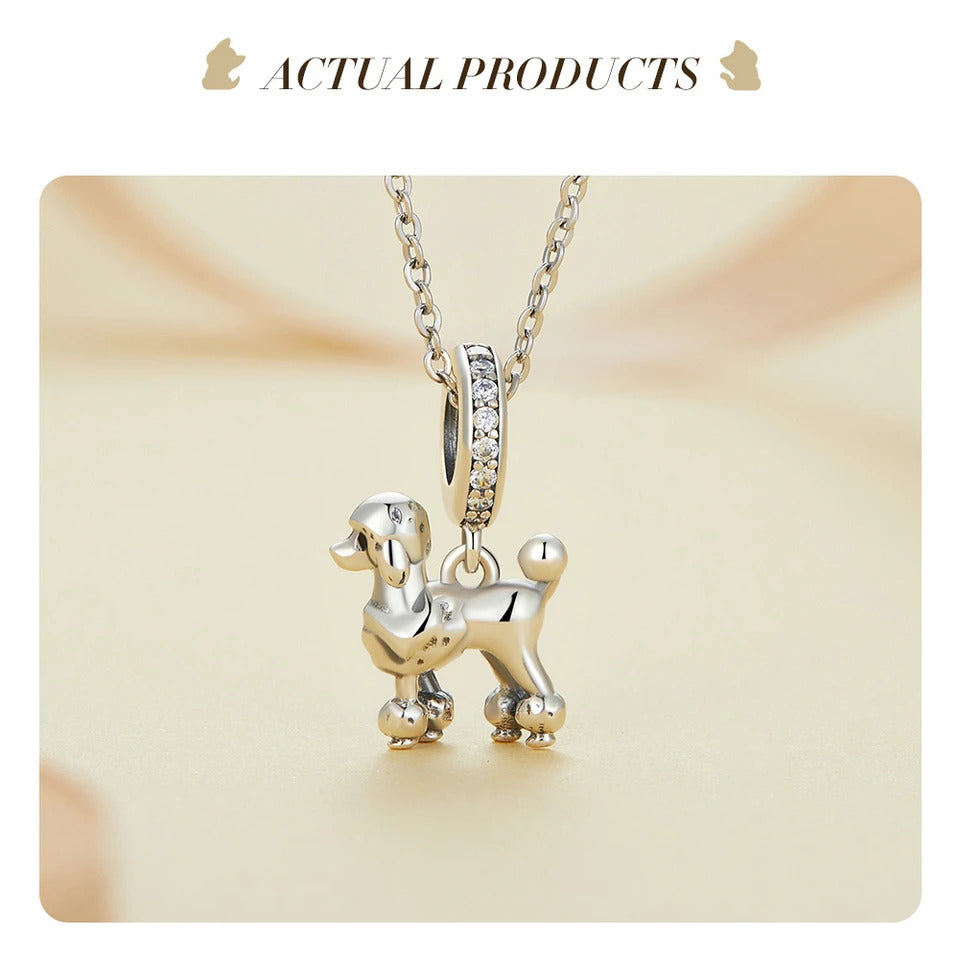 Sterling 925 silver Poodle dog Charm