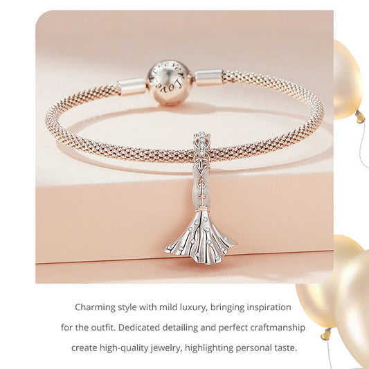 Silber Brautkleid Anhänger für Pandora Armband