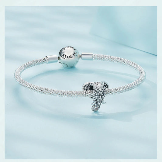 Sterling 925 Silver Indian Elephant Charm- Compatible with Pandora