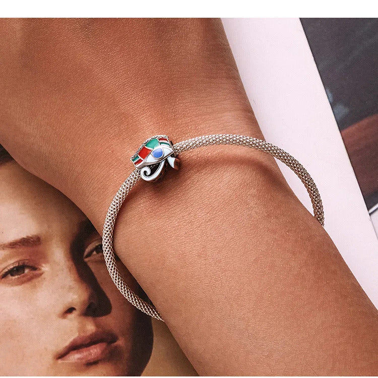 Charm-Anhänger aus ägyptischem Horusauge aus 925er Sterlingsilber – kompatibel mit Pandora