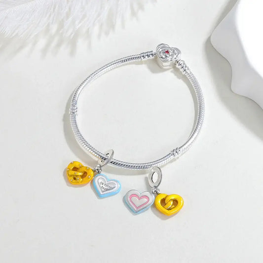 925er Silberanhänger, Brezel Charm im Oktoberfest-Stil, passend für Pandora Schmuck