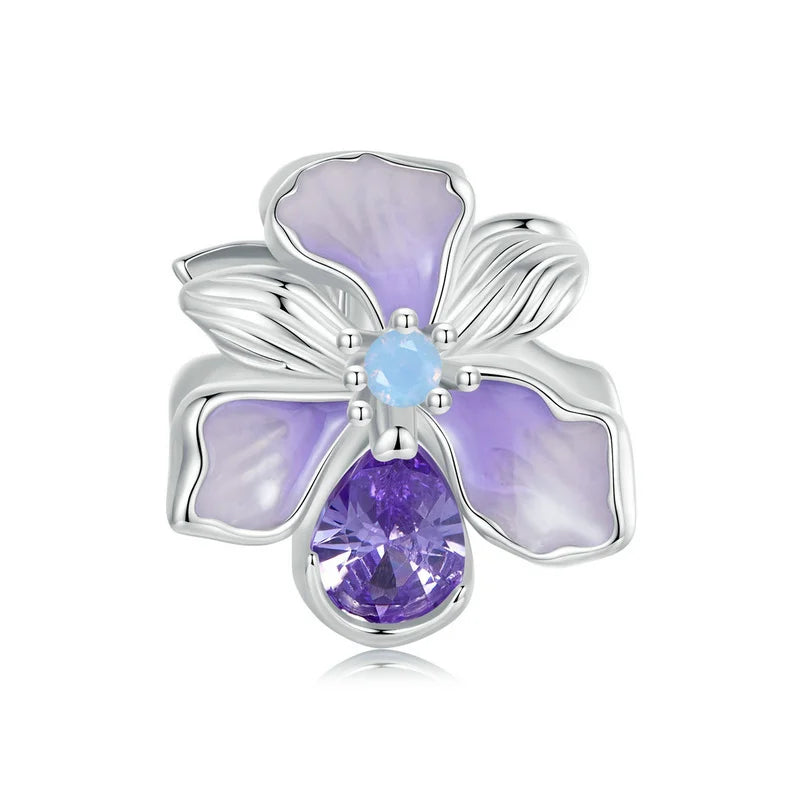 Sterling Silber Blumen Charm Symbol für Weisheit und Hoffnung