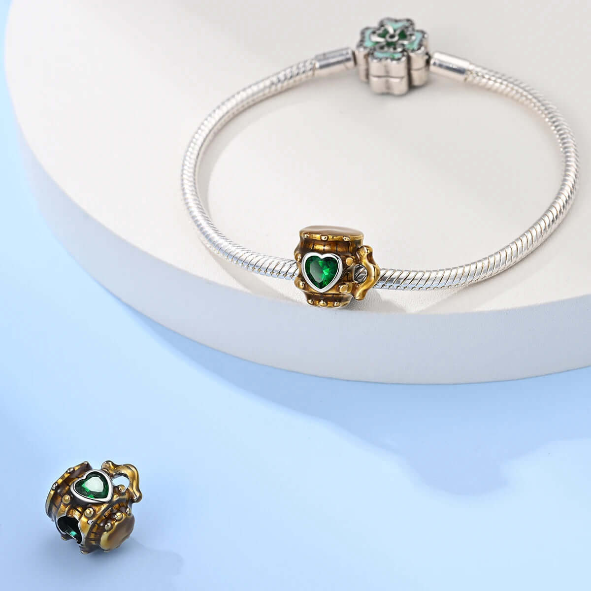 Oktoberfest Bierkrug Charm Sterlingsilber für Armband