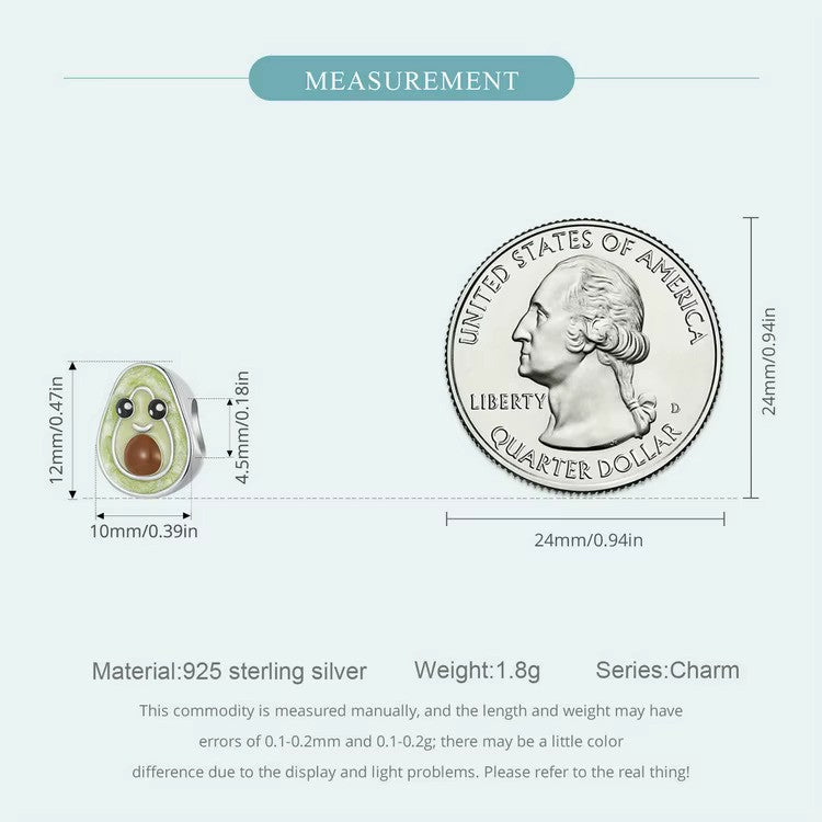 Sterling 925 Silver Avocado Charm – Pandora Compatible
