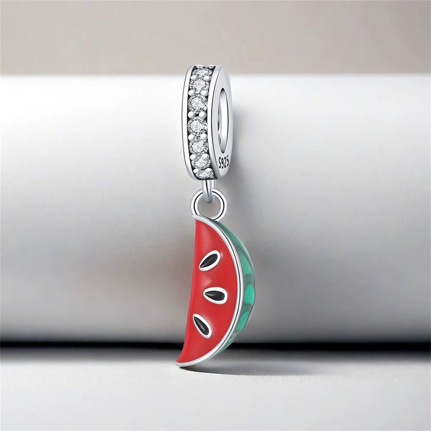 Wassermelonen-Charm aus Sterlingsilber 925