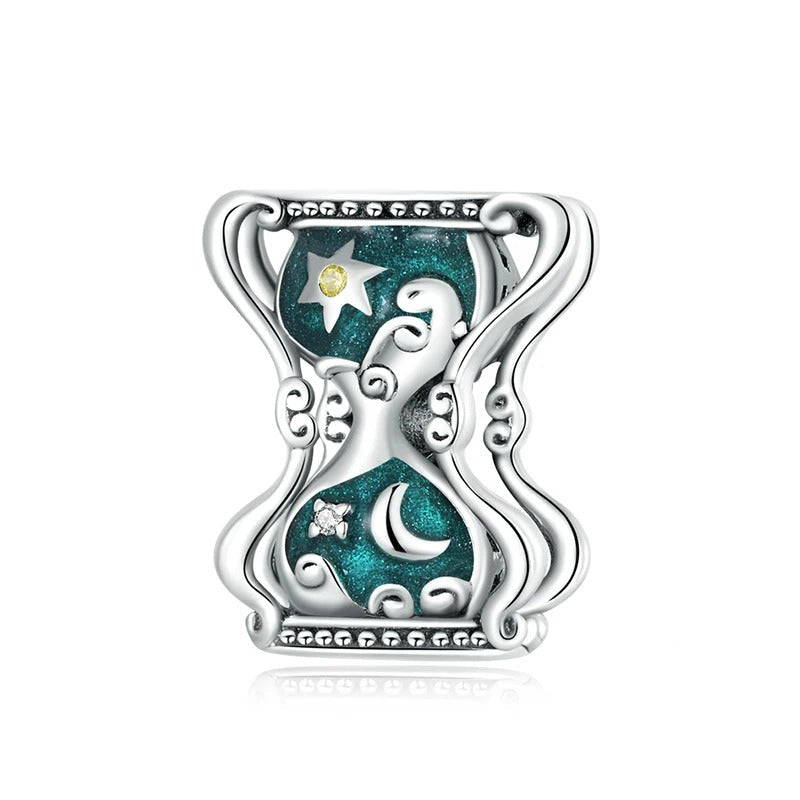 Sterling 925 Silber Fantasy Bunte Sanduhr Charm - Kompatibel mit Pandora