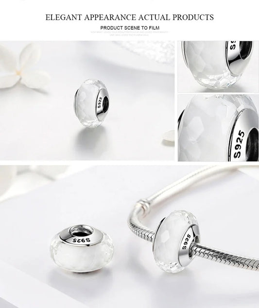 April Clear Geburtsstein Charm aus 925 Sterling Silber, Pandora kompatibel