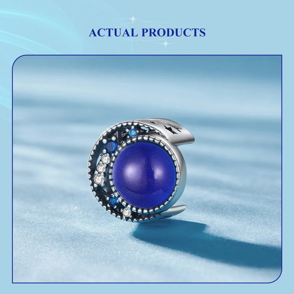 Charm aus Sterling Silber Halbmond mit temperaturwechselnder Farbe – stilvoll & Pandora kompatibel