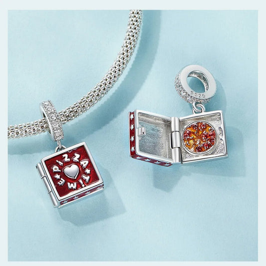 Sterling 925 Silver Pizza Box Charm – Pandora Compatible