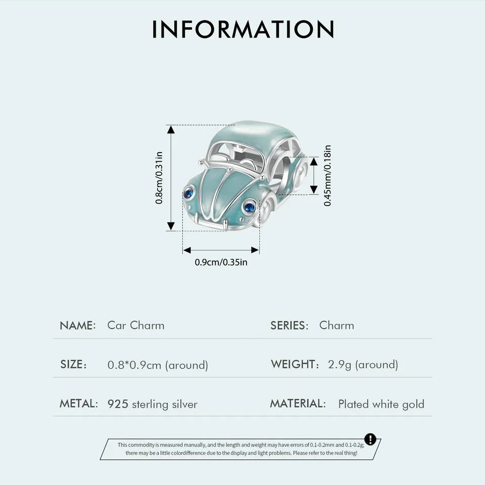 Charm-Anhänger „VW-Oldtimer-Auto“ aus Sterlingsilber 925 – kompatibel mit Pandora