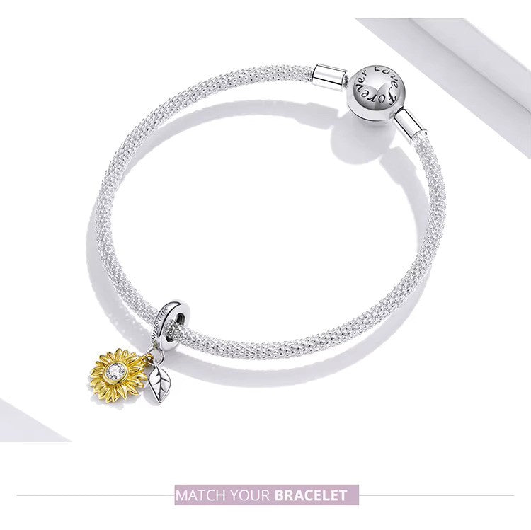 Silber Sonnenblume Anhänger für Pandora Armband