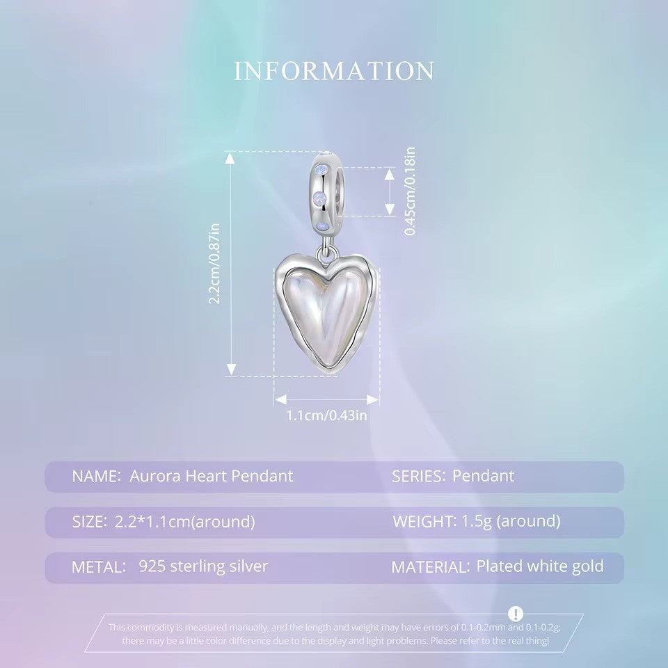 Silber Herz Anhänger mit Perle für Pandora Armband