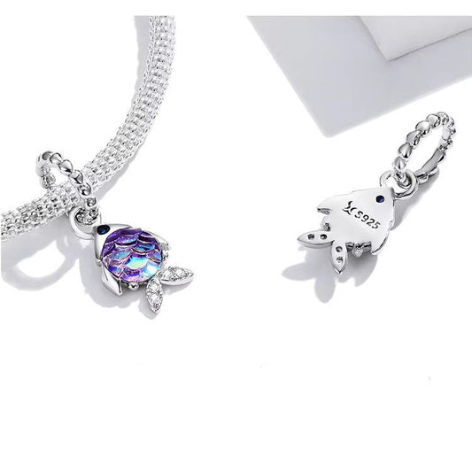Silber bunter Fisch Anhänger für Pandora Armband