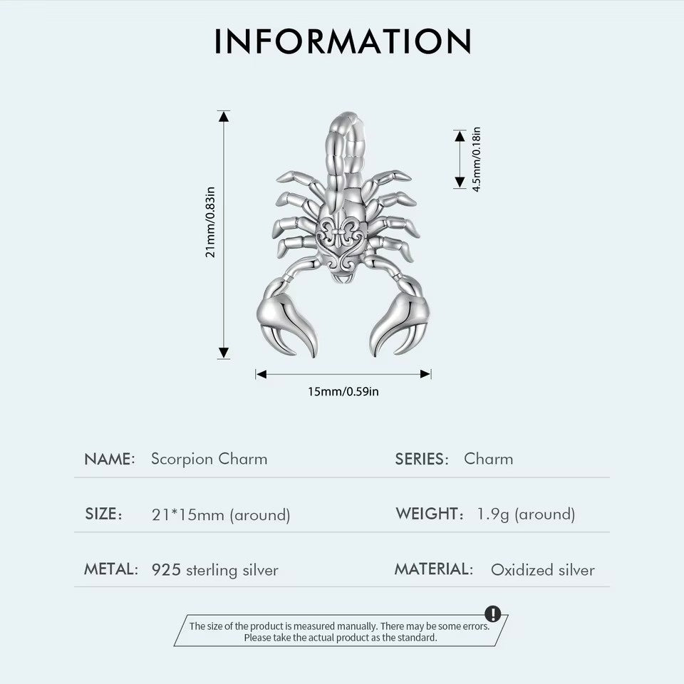 sterling silber Skorpion Anhänger für Armband 5