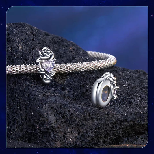 925er Silberanhänger, Juni Rose Geburtsstein in Pink, passend für Pandora Schmuck