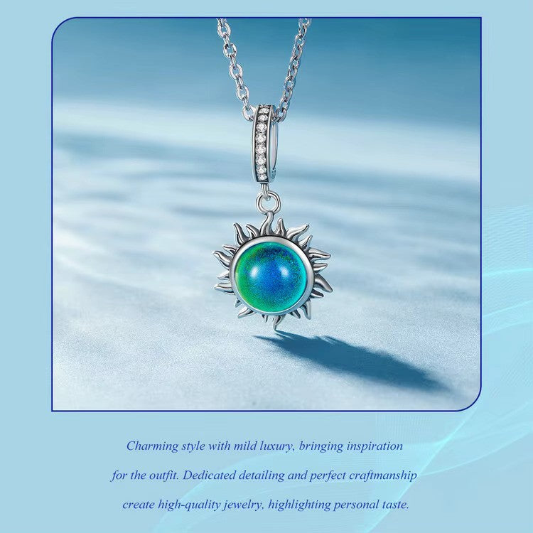 Charm aus Sterling Silber Sonne mit temperaturwechselnder Farbe – stilvoll & Pandora kompatibel