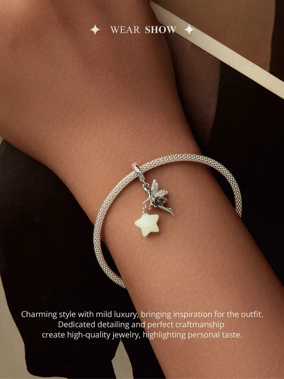 Sterling Silber verspielter Feen-Charm magischer Schmuck