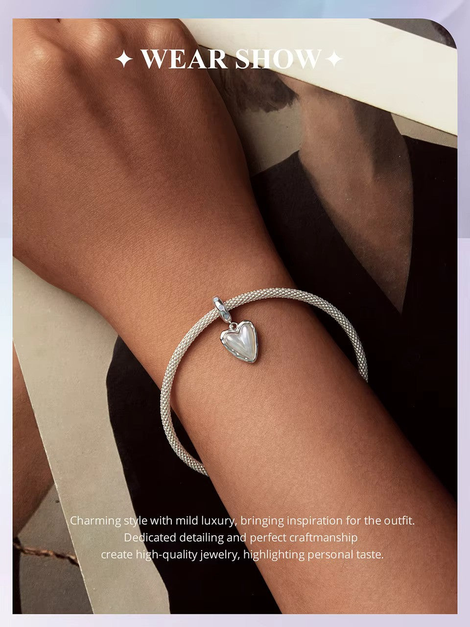 Silber Herz Anhänger mit Perle für Pandora Armband