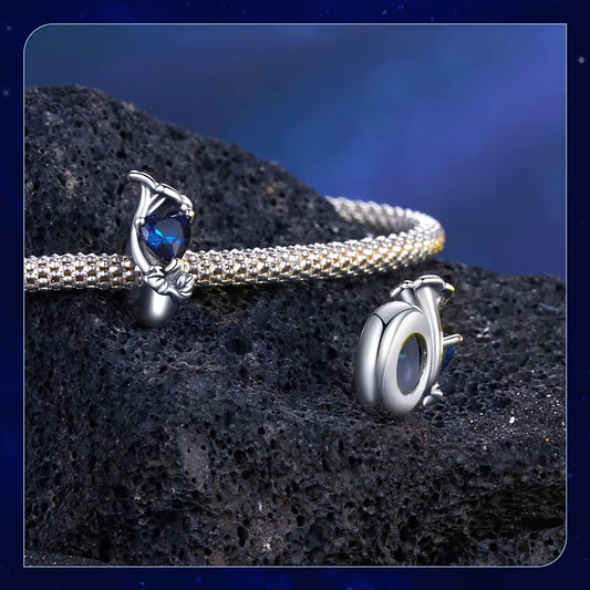 925er Silberanhänger, September Morning Glory Geburtsstein in Blau, passend für Pandora Schmuck