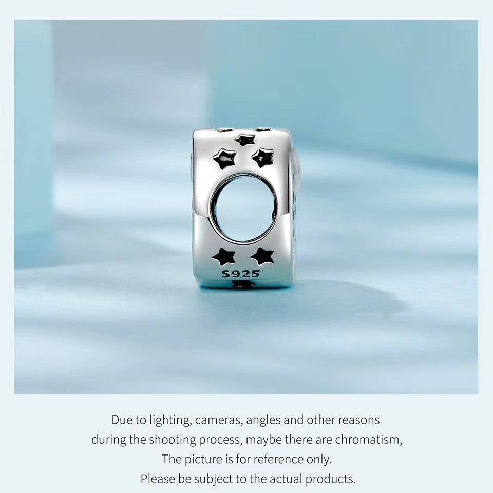 Sterling 925 Silber Schwarz und Weiß Taiji-Bagua Doppel-Charm - Kompatibel mit Pandora