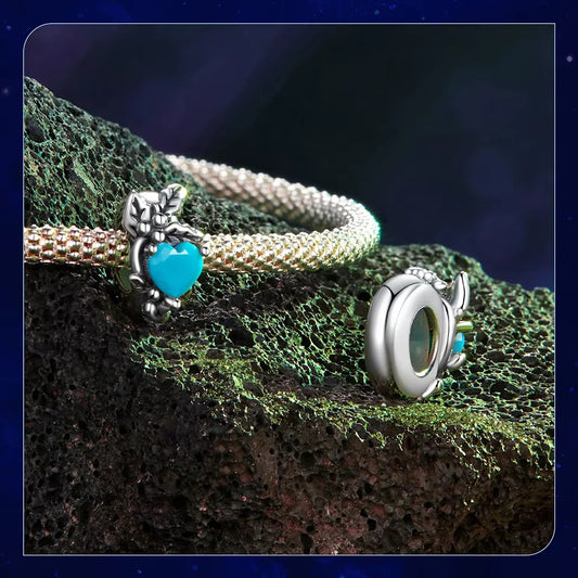 925er Silber Charm, Dezember Geburtsstein Anhänger in Blau, passend für Pandora