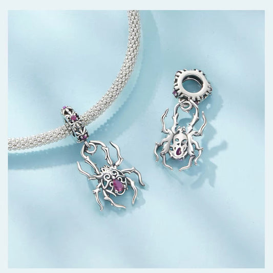Sterling 925 Silver Spider with Purple Heart Charm – Pandora Compatible