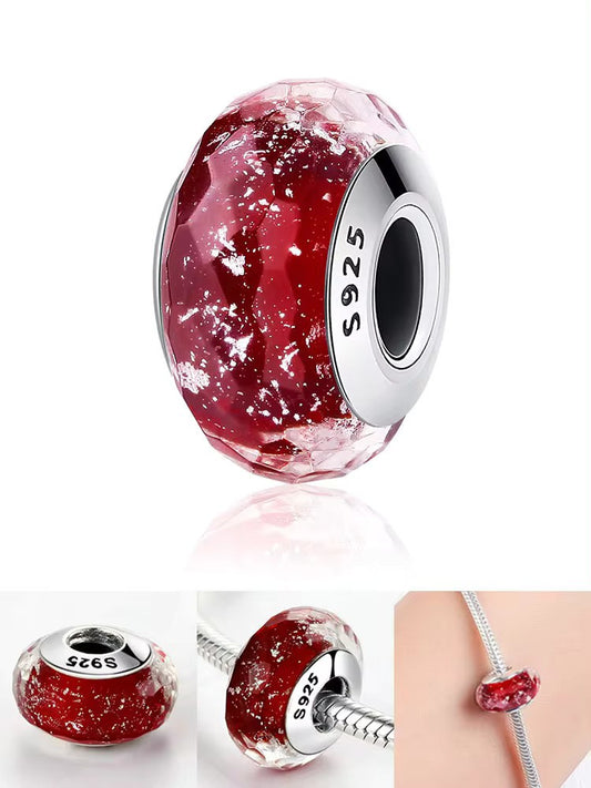 Januar Red Geburtsstein Charm aus 925 Sterling Silber, Pandora kompatibel