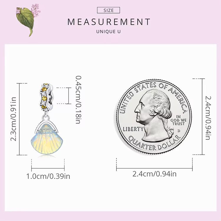 Sterling Silber Meer-inspirierter Muschel Charm Symbol für Resilienz
