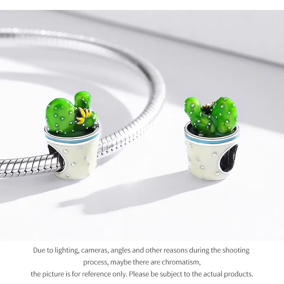Kaktus-Charm aus 925er Sterlingsilber – kompatibel mit Pandora