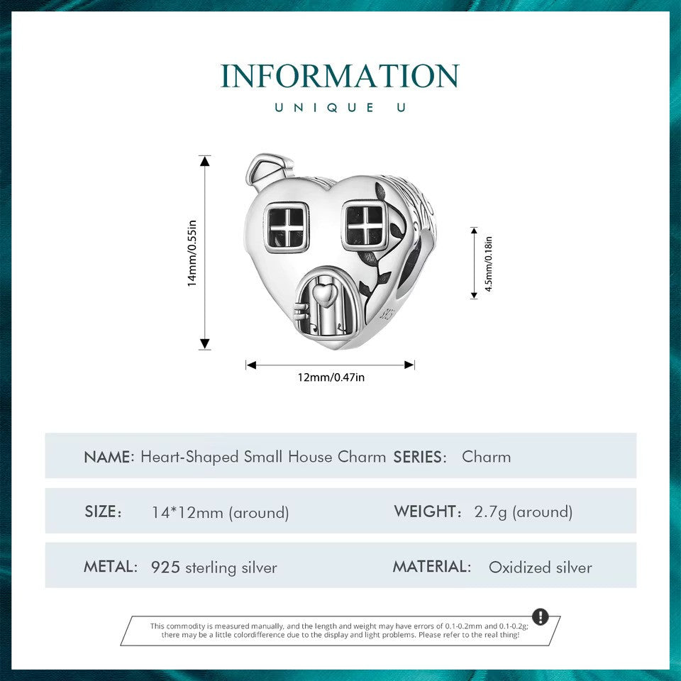 Sterling Silber Haus Charm Symbol für Familie und Liebe
