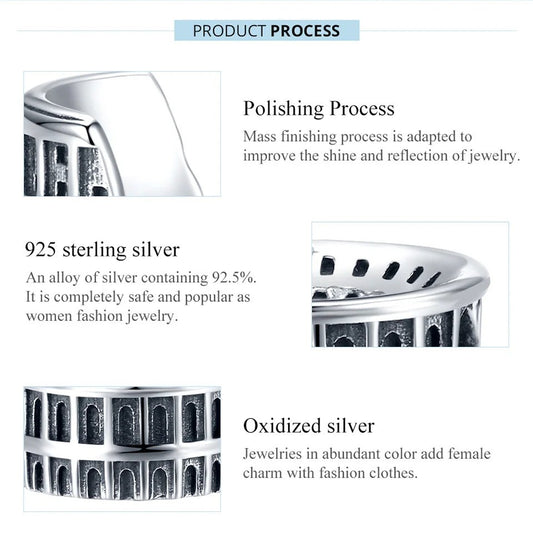 Sterling 925 Silver Colosseum Charm- Compatible with Pandora