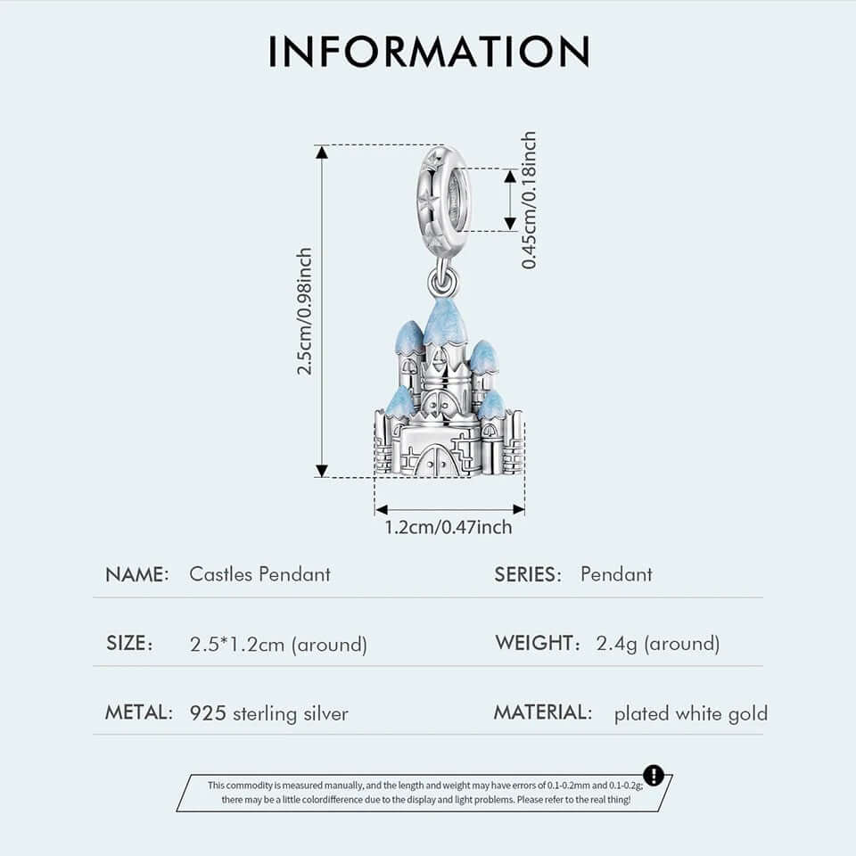 Eleganter Sterling Silber Charm in Form eines magischen Schlosses – perfekt für Pandora Armbänder