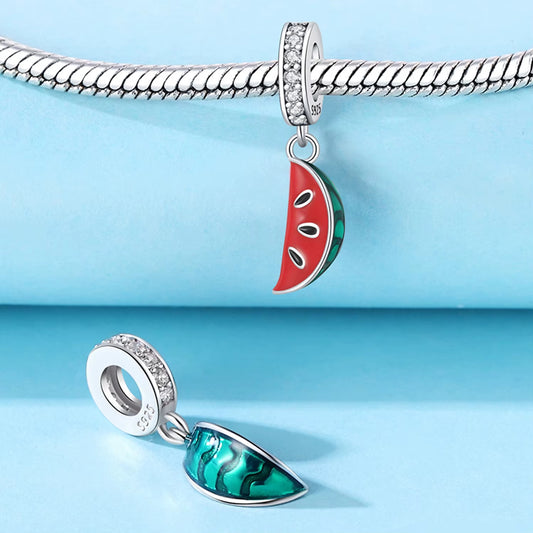Sterling 925 Silver Watermelon Charm