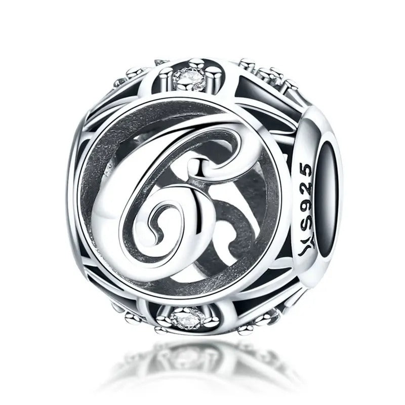 Sterling 925 silber Buchstabe C Anhänger Charm für Armband Compatible Pandora