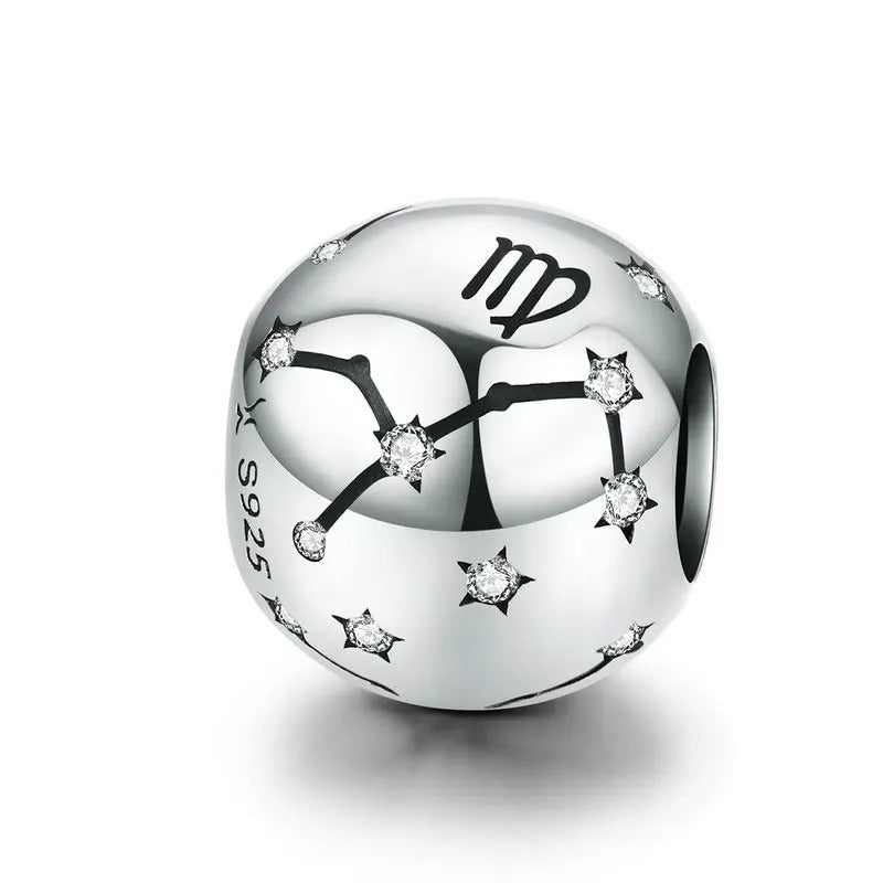 Sterling 925 Silver Horoscope sign - Constellation Stars charm