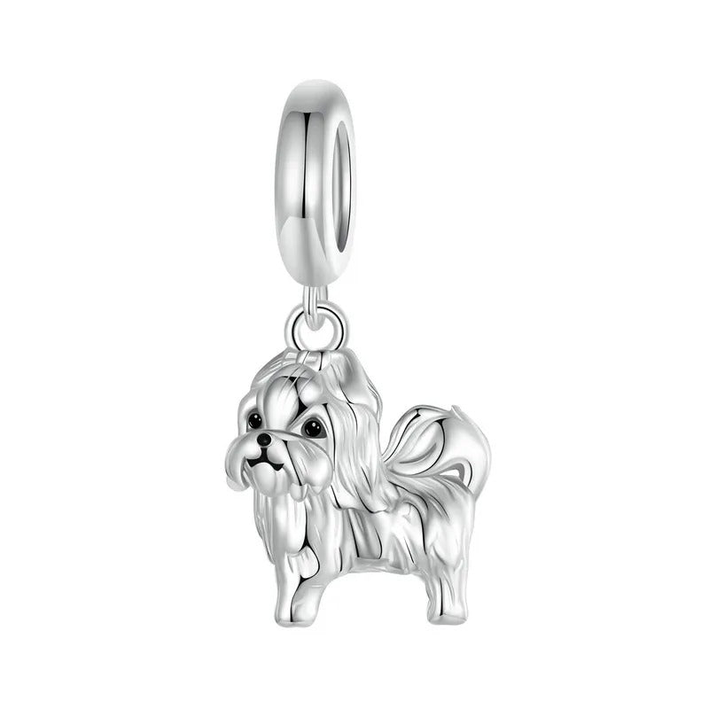 Sterling 925 silver Shih Tzu dog Charm