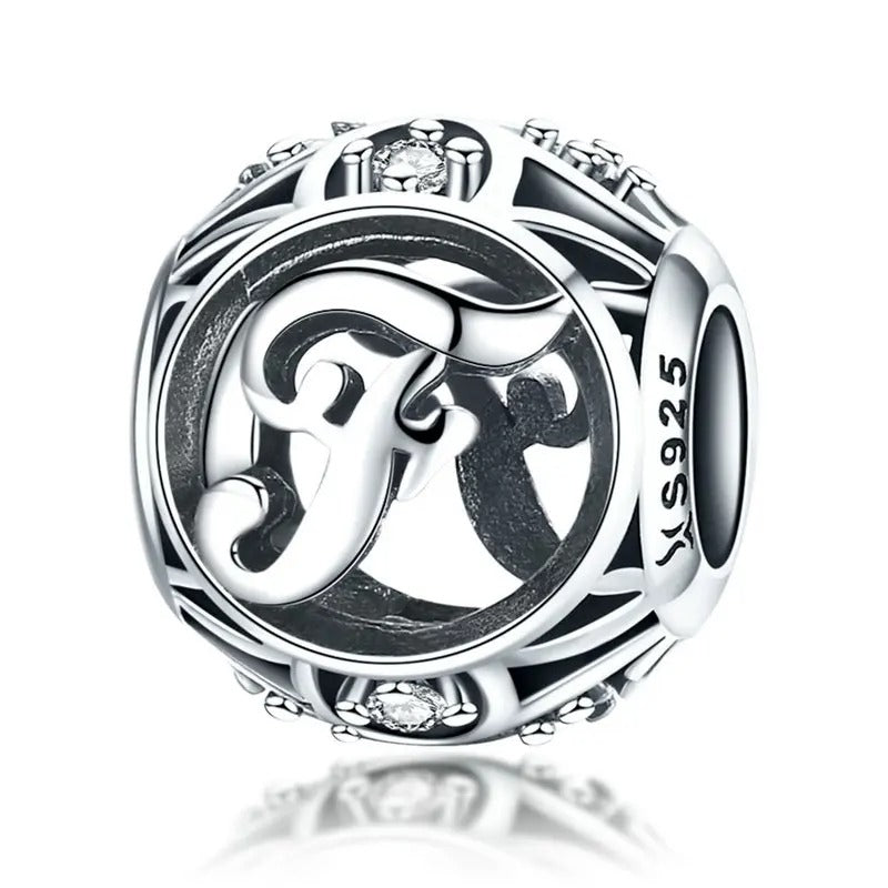 Sterling 925 silber Buchstabe F Anhänger Charm für Armband Compatible Pandora