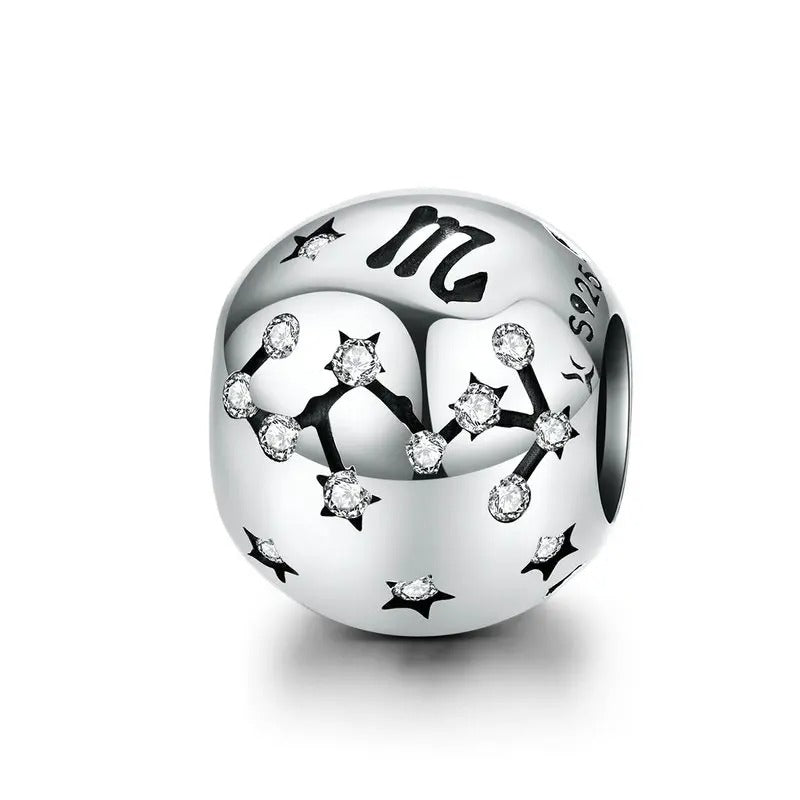 Sterling 925 Silver Horoscope sign - Constellation Stars charm