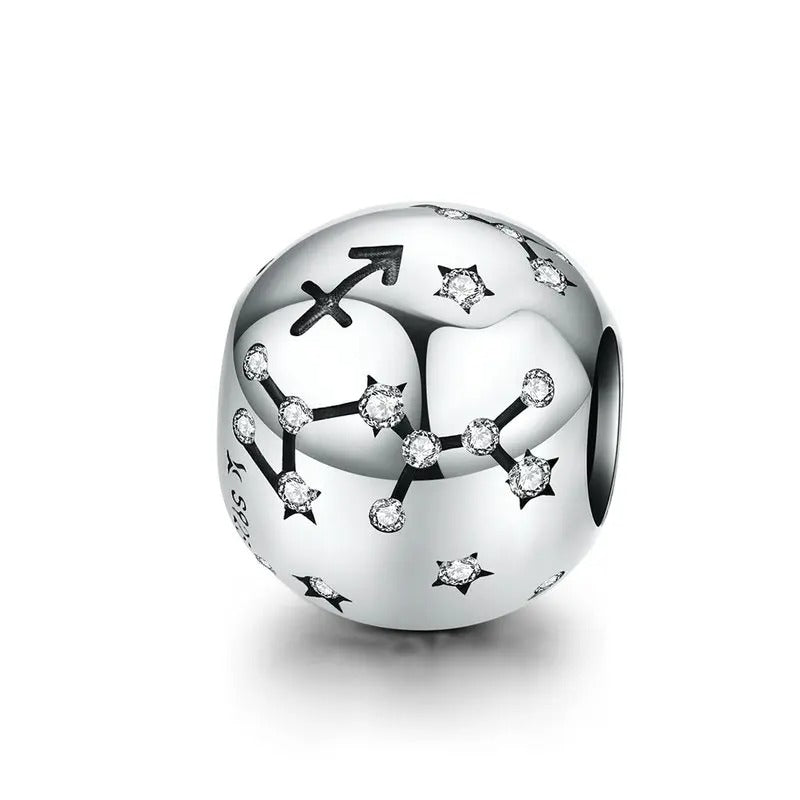 Sterling 925 Silver Horoscope sign - Constellation Stars charm