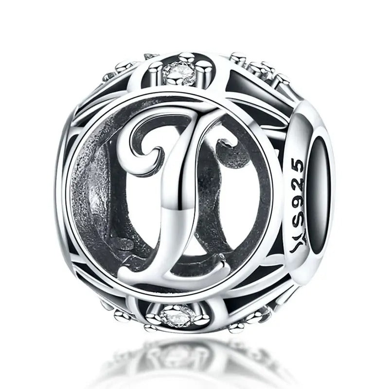 Sterling 925 silber Buchstabe I Anhänger Charm für Armband Compatible Pandora