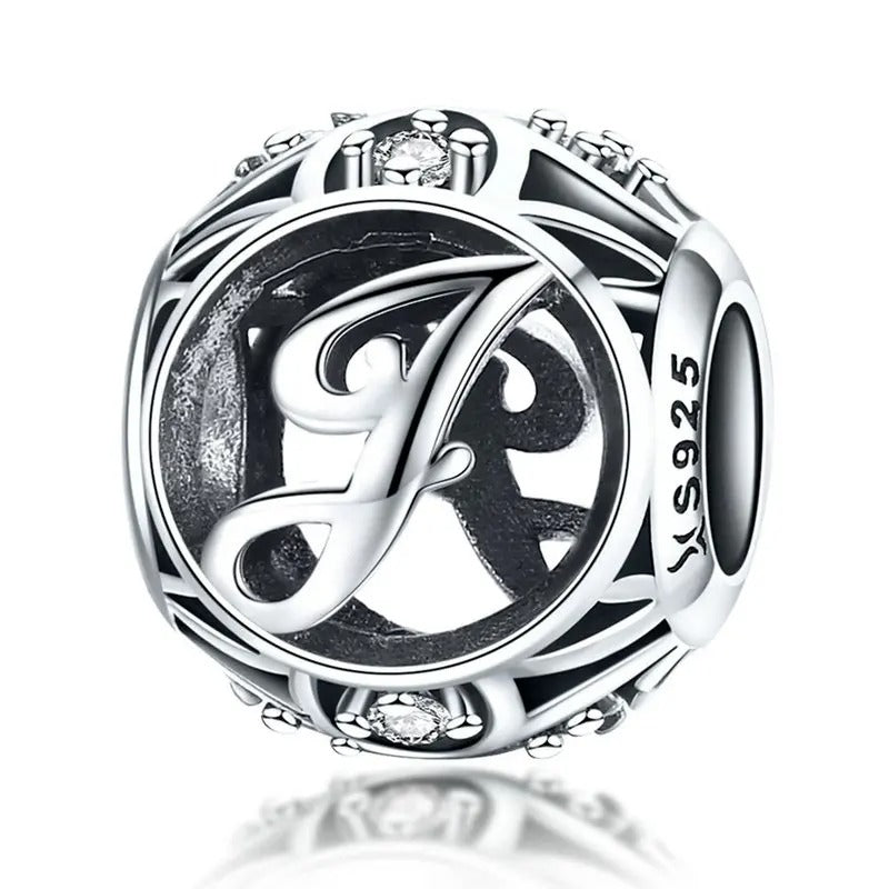 Sterling 925 silber Buchstabe J Anhänger Charm für Armband Compatible Pandora