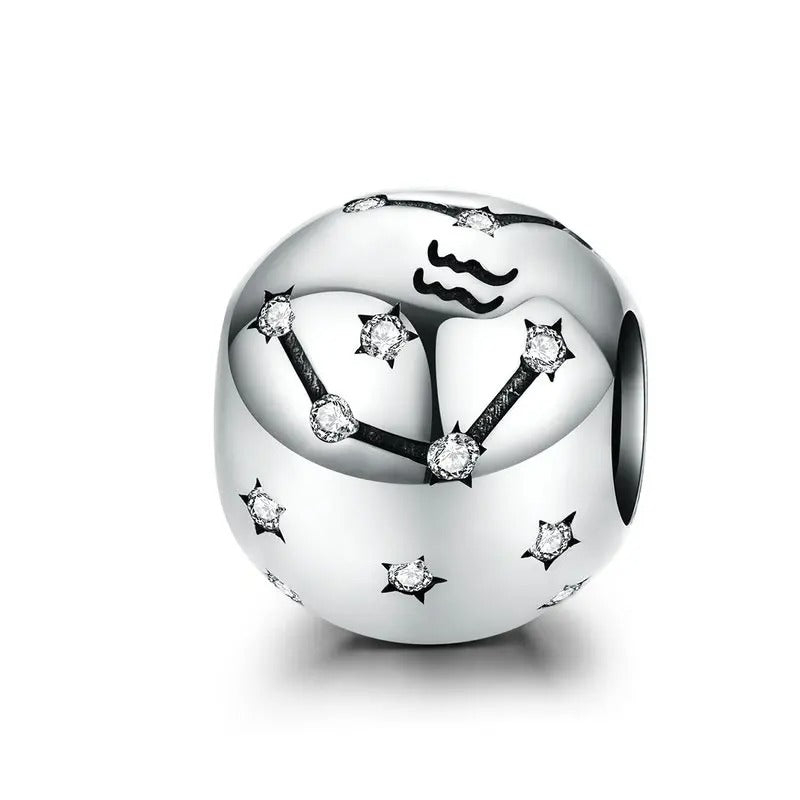Sterling 925 Silver Horoscope sign - Constellation Stars charm