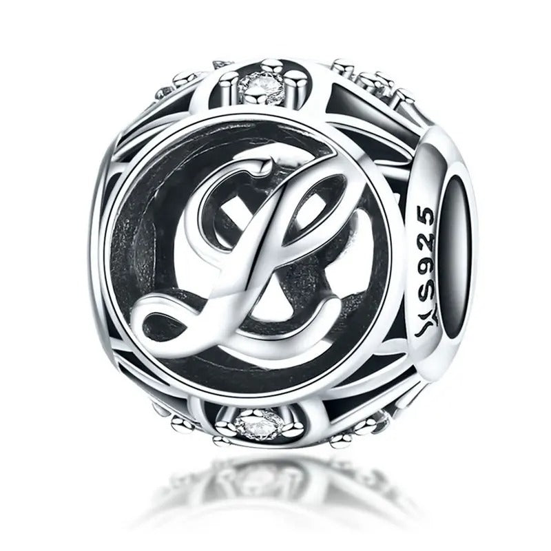 Sterling 925 silber Buchstabe L Anhänger Charm für Armband Compatible Pandora